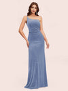 Elegant Velvet One Shoulder Side Slit Mermaid Long Party Prom Dresses Online