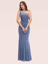 Sexy One Shoulder Long Mermaid Velvet Graduation Prom Dress Online