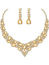 Bridal Crystal Teardrop Jewelry Set | Necklace and Earrings for Women's Wedding
