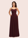 Simple Spaghetti Straps Long Soft Satin Bridesmaid Dresses