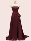 Elegant Strapless Long Soft Satin Formal Prom Dresses For Women