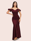 Sexy Mermaid Cold Shoulder Soft Satin Long Bridesmaid Dresses Online