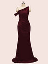 Sexy Mermaid One Shoulder Long Soft Satin Evening Prom Dresses Online