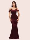 Sexy Cold Shoulder Mermaid Soft Satin Formal Prom Dresses Online