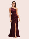 One Shoulder Mermaid Satin Bridesmaid Dresses