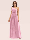 Elegant One Shoulder Long A-line Velvet Bridesmaid Dresses Online