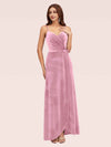 Elegant Velvet Spaghetti Straps V-neck Modern Long Prom Dresses With Slit