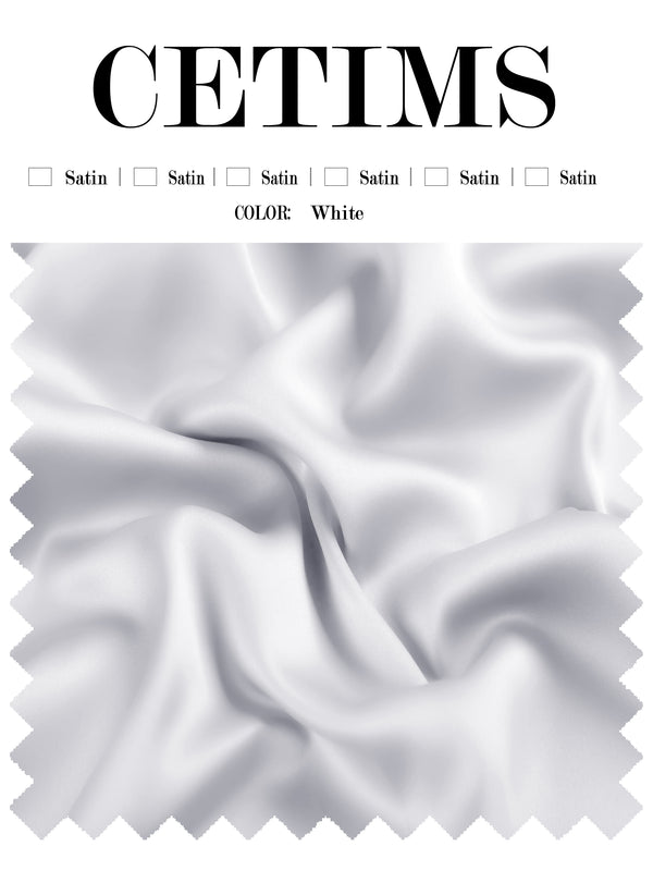 Soft Satin Fabric Swatch White