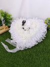 White Wedding Ring Pillow Ring Pillow Holder Lace Ring Box For Brides And Groom, JZH-5883