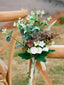 Wedding Decorative Chair Back Flower Eucalyptus Double Petal Daisy Flower, CF17084