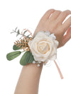 Bridesmaids Wrist Flower Champagne Green Lleaf Hand Flower Men Corsage Clothing Accessories, CG61464