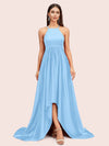 Unique High Low Halter Satin Party Dresses For Women Online