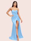 Sexy Mermaid Sweetheart Side Slit Soft Satin Bridesmaid Dresses Online For Sale