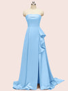 Elegant Strapless Long Soft Satin Formal Prom Dresses For Women