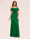 Elegant Cold Shoulder Long Mermaid Velvet Bridesmaid Dresses Online