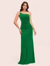Elegant Velvet One Shoulder Side Slit Mermaid Long Party Prom Dresses Online