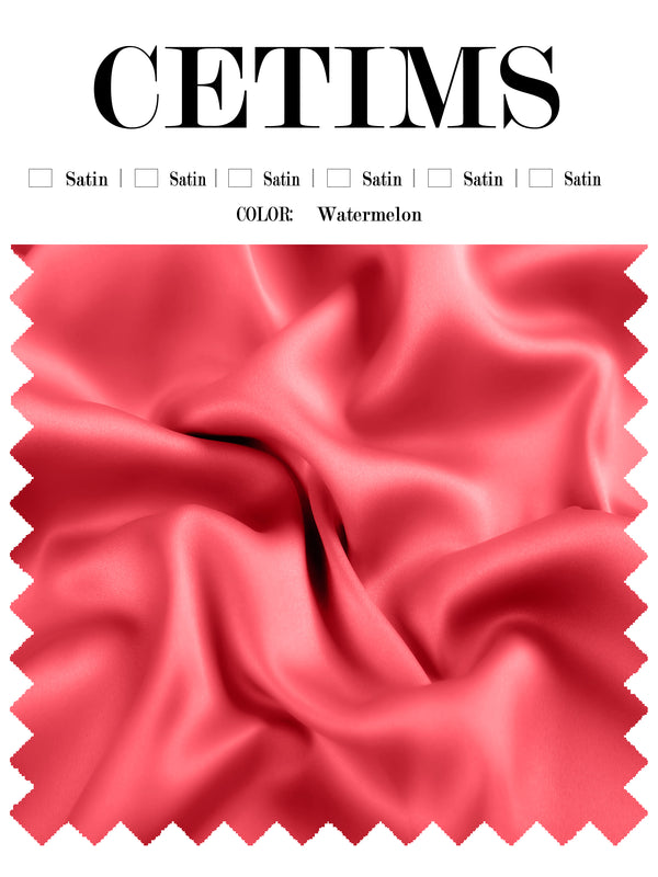 Soft Satin Fabric Swatch Watermelon