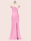 Sexy Criss Cross Spaghetti Straps Mermaid Long Satin Prom Dresses With Slit