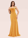 Modern Velvet Spaghetti Straps Long Mermaid Bridesmaid Dresses Online
