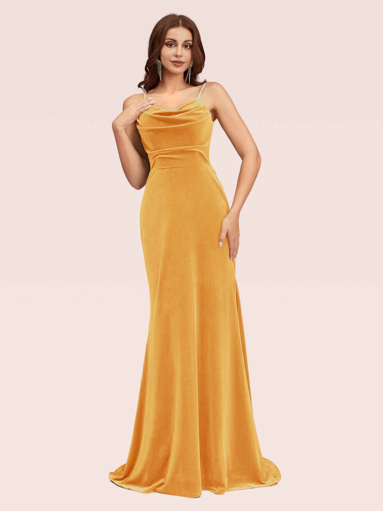 Modern Velvet Spaghetti Straps Long Mermaid Graduation Prom Dresses Online Modern Velvet Spaghetti Straps Long Mermaid Graduation Prom Dresses Online