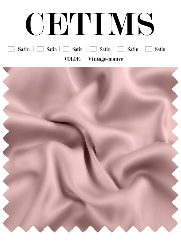 Soft Satin Fabric Swatch Vintage-Mauve