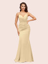 Sexy Mermaid Spaghetti Straps Long Soft Satin Bridesmaid Dresses Online