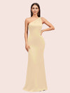 Sexy Mermaid One Shoulder Soft Satin Long Bridesmaid Dresses Online