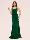 Elegant Spaghetti Straps Long Mermaid Velvet Bridesmaid Dresses Online