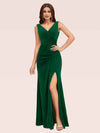 Elegant V-Neck Side Slit Long Velvet Bridesmaid Dress Online