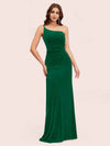 Elegant Velvet One Shoulder Side Slit sheath Long Bridesmaid Dresses Online