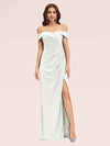 Sexy Off Shoulder Side Slit Stretchy Jersey Long Mermaid Evening Prom Dresses Online