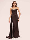 Sexy Sweetheart Long Silky Soft Satin Mermaid Graduation Prom Dresses