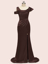 Sexy Side Slit Mermaid Long Soft Satin Bridesmaid Dresses Online