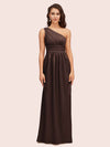 Elegant One Shoulder A-Line Long Soft Satin Bridesmaid Dresses Online
