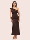 Elegant Mermaid One Shoulder Short Soft Satin Bridesmaid Dresses Online