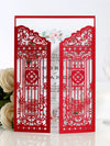 Hot Selling Wedding Laser Hollow Out Invitation, Happiness Gate Greeting Card, HK-289