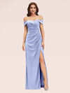 Sexy Off Shoulder Side Slit Stretchy Jersey Long Mermaid Evening Prom Dresses Online
