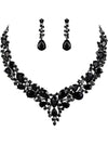 Bridal Crystal Teardrop Jewelry Set | Necklace and Earrings for Women's Wedding
