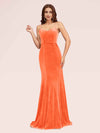 Elegant Spaghetti Straps Long Mermaid Velvet Bridesmaid Dresses Online