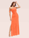 Sexy One Shoulder Side Slit Long Velvet Bridesmaid Dresses Online For Sale