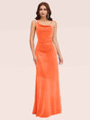 Sexy Cowl Neck Velvet Spaghetti Straps Long Bridesmaid Dresses Online For Sale