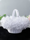 Wedding Flower Basket Pure White Flower Flower Girl Flower Basket, HL-5726