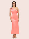 Elegant Mermaid One Shoulder Short Soft Satin Bridesmaid Dresses Online