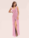 Sexy Velvet V-neck Sleeveless Side Slit Long Bridesmaid Dresses Online