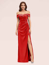 Sexy Off Shoulder Side Slit Stretchy Jersey Long Mermaid Bridesmaid Dresses Online