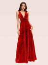 Sexy Deep V Neck Velvet V-Neck Criss Cross Long Graduation Prom Dresses Online
