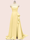 Elegant Strapless Long Soft Satin Formal Prom Dresses For Women