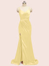 Elegant Spaghetti Straps Mermaid Long Soft Satin Bridesmaid Dresses Online