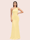 Sexy Mermaid One Shoulder Silky Satin Long Graduation Prom Dresses Online