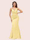 Sexy Backless Mermaid Spaghetti Straps Long Silky Satin Prom Dresses Online